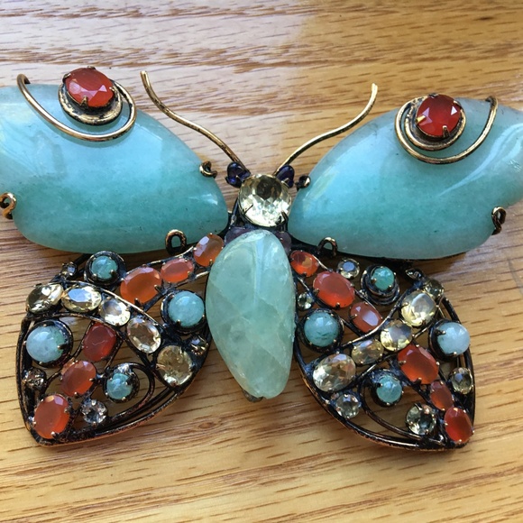 IRADJ MOINI Large Butterfly Insect Bug Brooch Pin Vintage Designer Jewelry - Picture 9 of 9